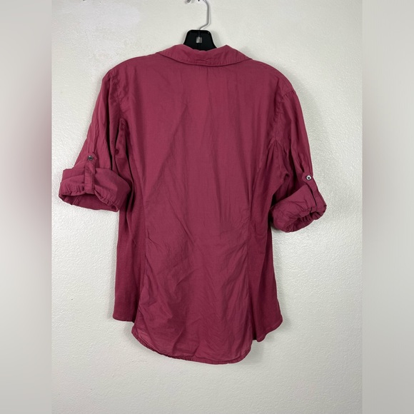 Standard James Perse Panel Button Front Top in berry size 4 Supima Cotton - Picture 3 of 7